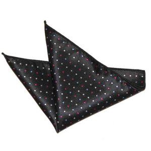 Gascoigne Pocket Square Silk Black Polka Dot Men's
